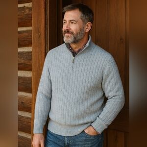 Brooks Brothers Mens Size XL Shetland Wool Navy Blue Fair Isle Sweater Vintage